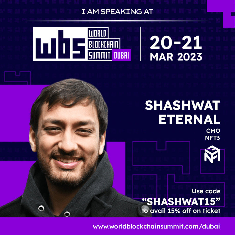 Speaker card for World Blockchain Summit Dubai 2023